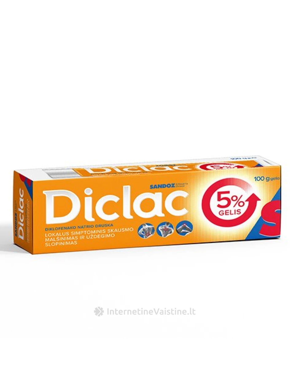 DICLAC 50mg/g gelis 100g N1 (l.i.), Vnt | internetinevaistine.lt