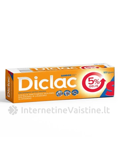 DICLAC 50mg/g gelis 100g N1 (l.i.), Vnt | internetinevaistine.lt