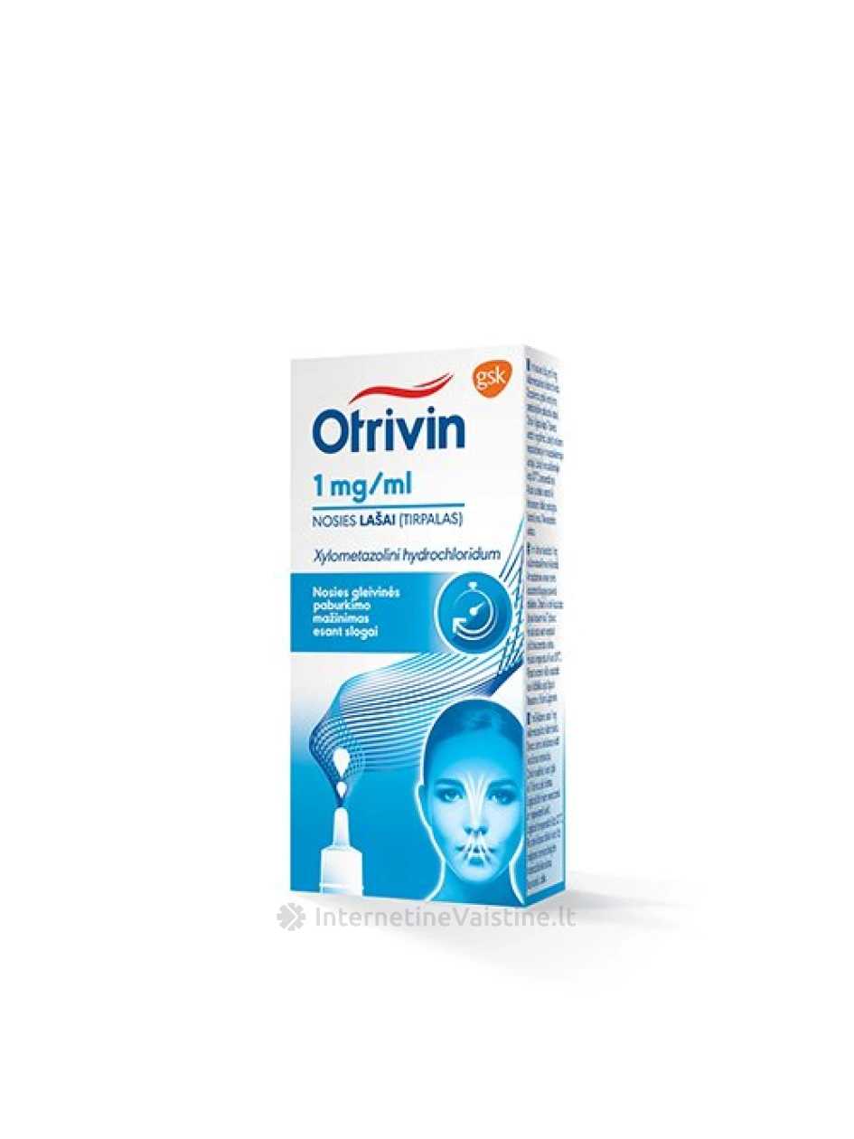 OTRIVIN 0.1% nosies lašai, 10 ml, Vnt | internetinevaistine.lt