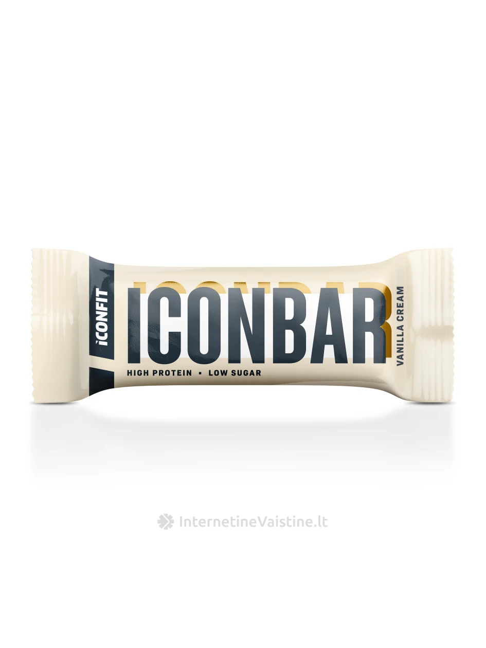 ICONFIT ICONBAR Vanilla Cream baltym. batonėlis, 45 g, Vnt | internetinevaistine.lt