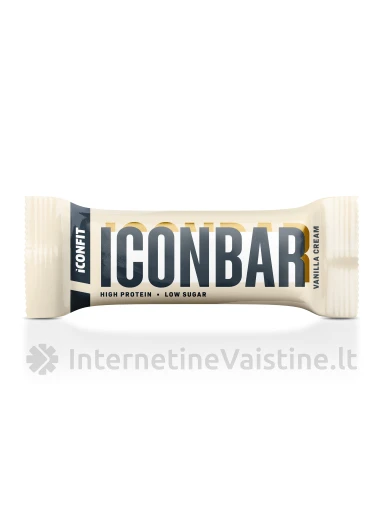 ICONFIT ICONBAR Vanilla Cream baltym. batonėlis, 45 g, Vnt | internetinevaistine.lt