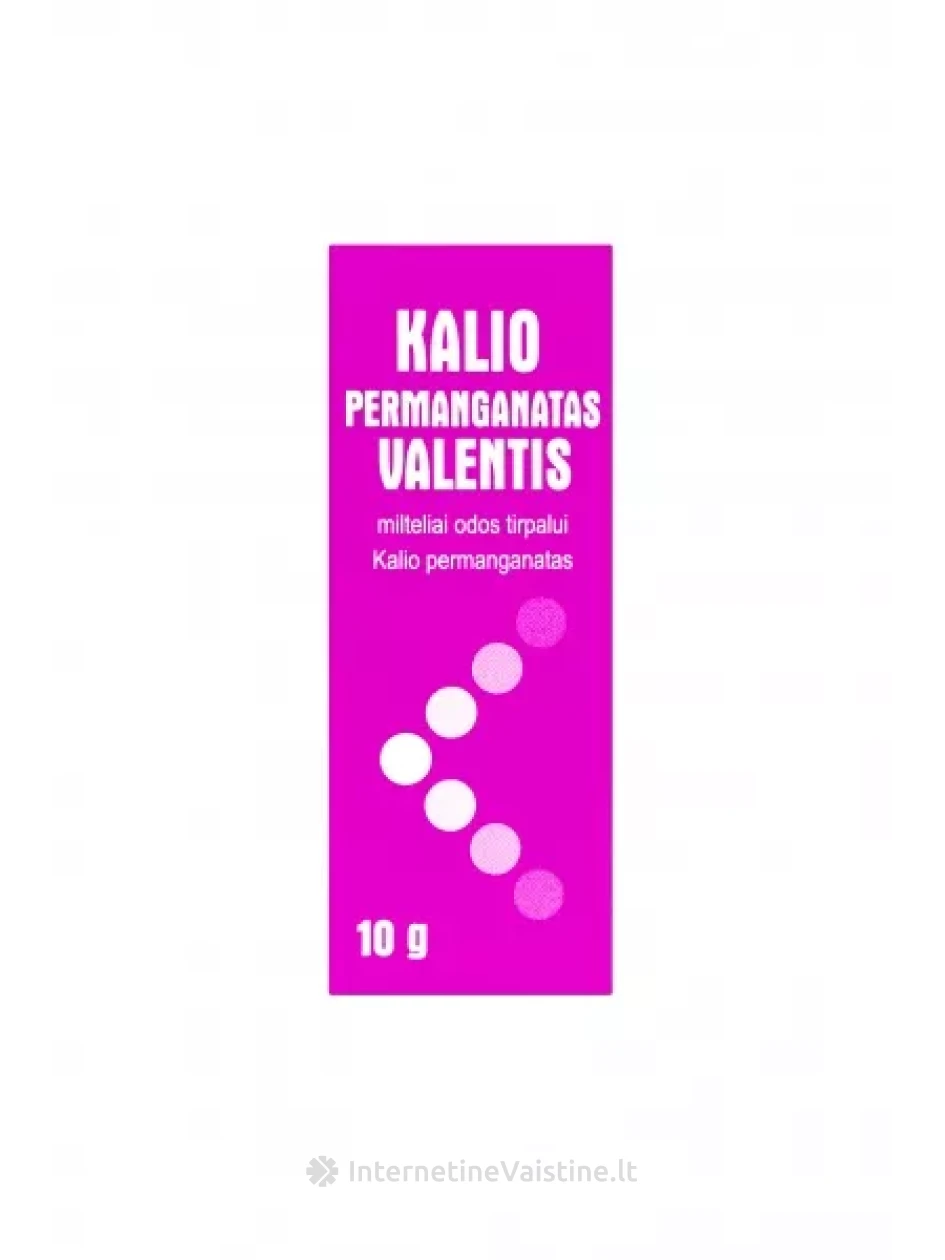 VALENTIS KALIO PERMANGANATAS milteliai tirpalui 10 g | internetinevaistine.lt