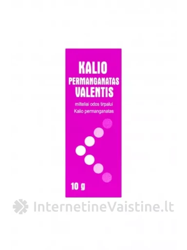 VALENTIS KALIO PERMANGANATAS milteliai tirpalui 10 g | internetinevaistine.lt