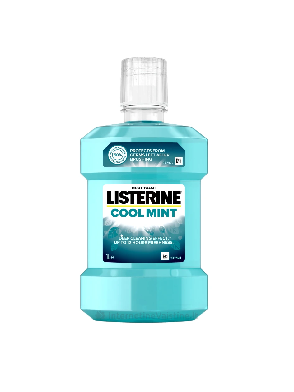 LISTERINE Coolmint burnos skalavimo skystis, 1000 ml, 1000ml | internetinevaistine.lt