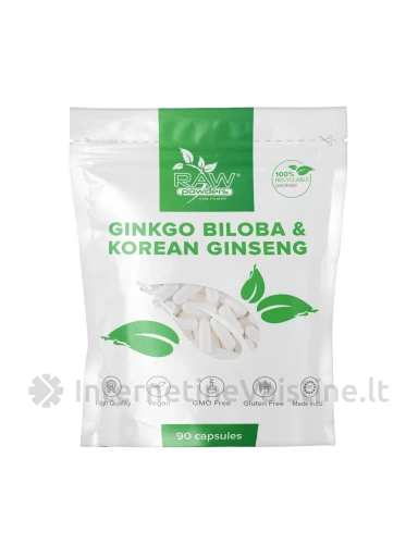 Ginkmedžio ekstraktas 3000 mg & Korėjos ženšenis 1000 mg (90 kapsulių), N1 | internetinevaistine.lt