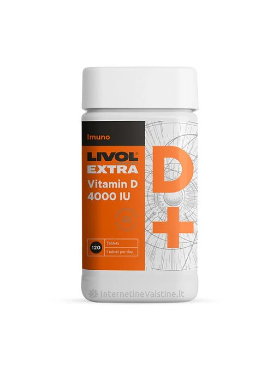LIVOL EXTRA Vitaminas D 4000 TV tab. N120 | internetinevaistine.lt
