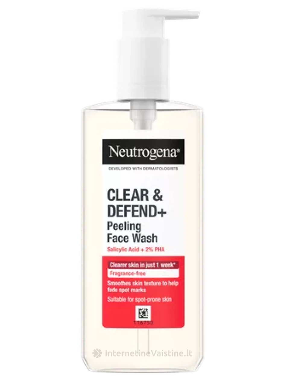 NEUTROGENA Clear&Defend+ valomasis gelis veidui, 200 ml, Vnt | internetinevaistine.lt