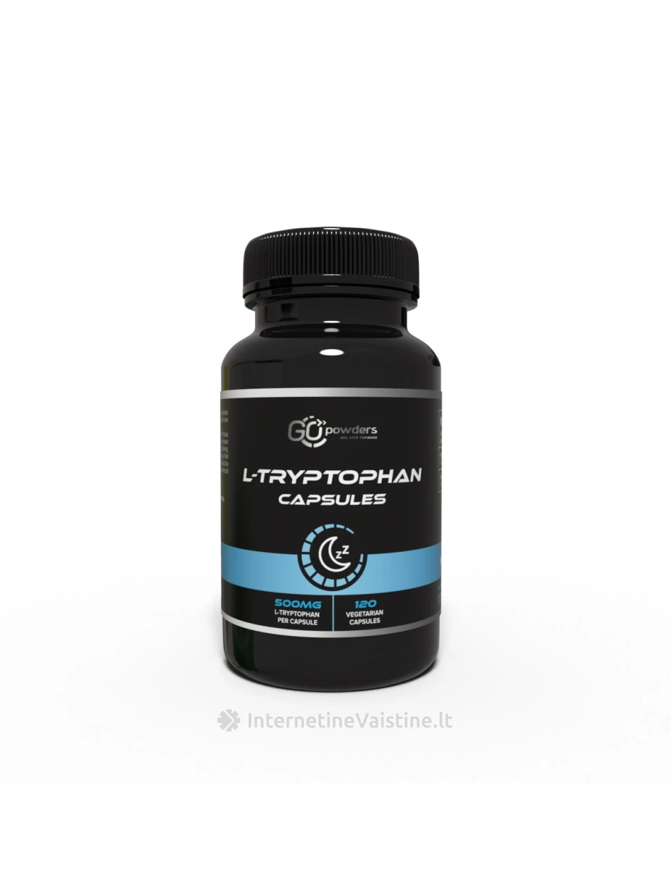Go Powders L-Tryptophan (500 mg 120 kapsulių), N1 | internetinevaistine.lt