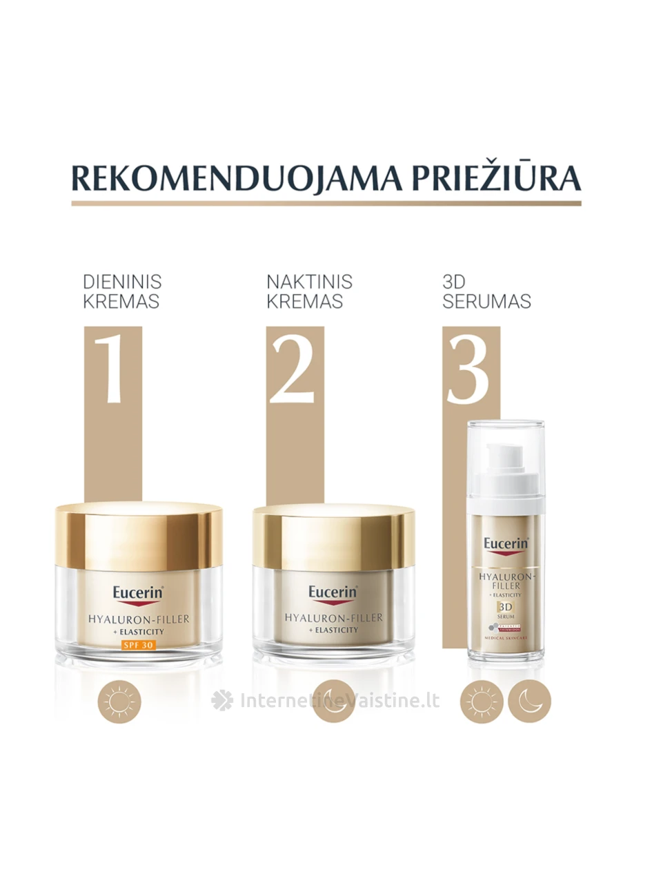 EUCERIN naktinis kremas brandžiai odai Hyaluron-Filler + Elasticity, 50 ml (69678) | internetinevaistine.lt