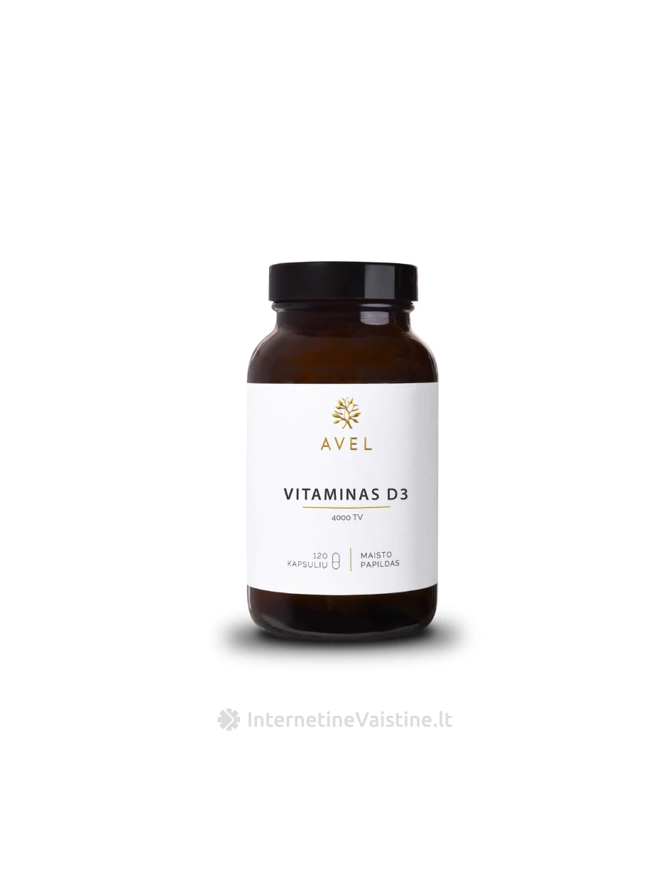 AVEL Vitaminas D3 4000TV, 120 kapsulių | internetinevaistine.lt