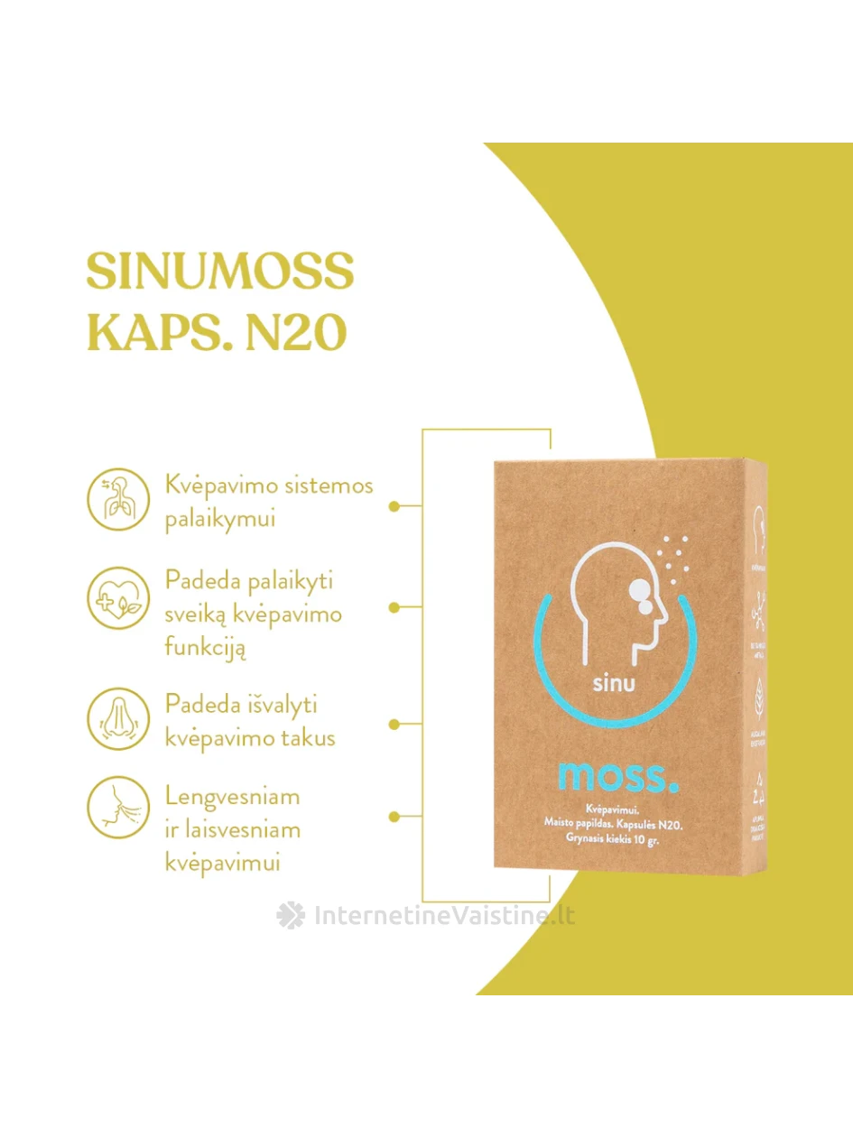 SINUMOSS 350MG kapsulės, 20 vnt. | internetinevaistine.lt