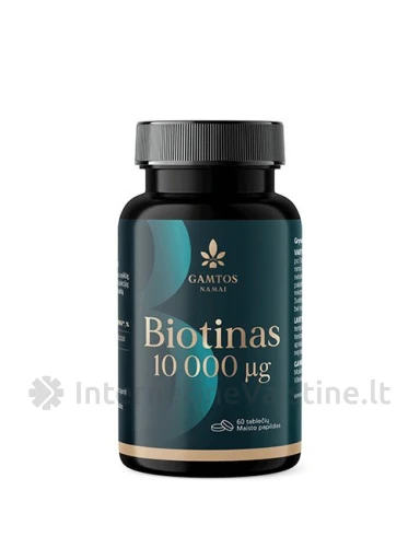 BIOTINAS 10000 tab. N60, 60 vnt. | internetinevaistine.lt