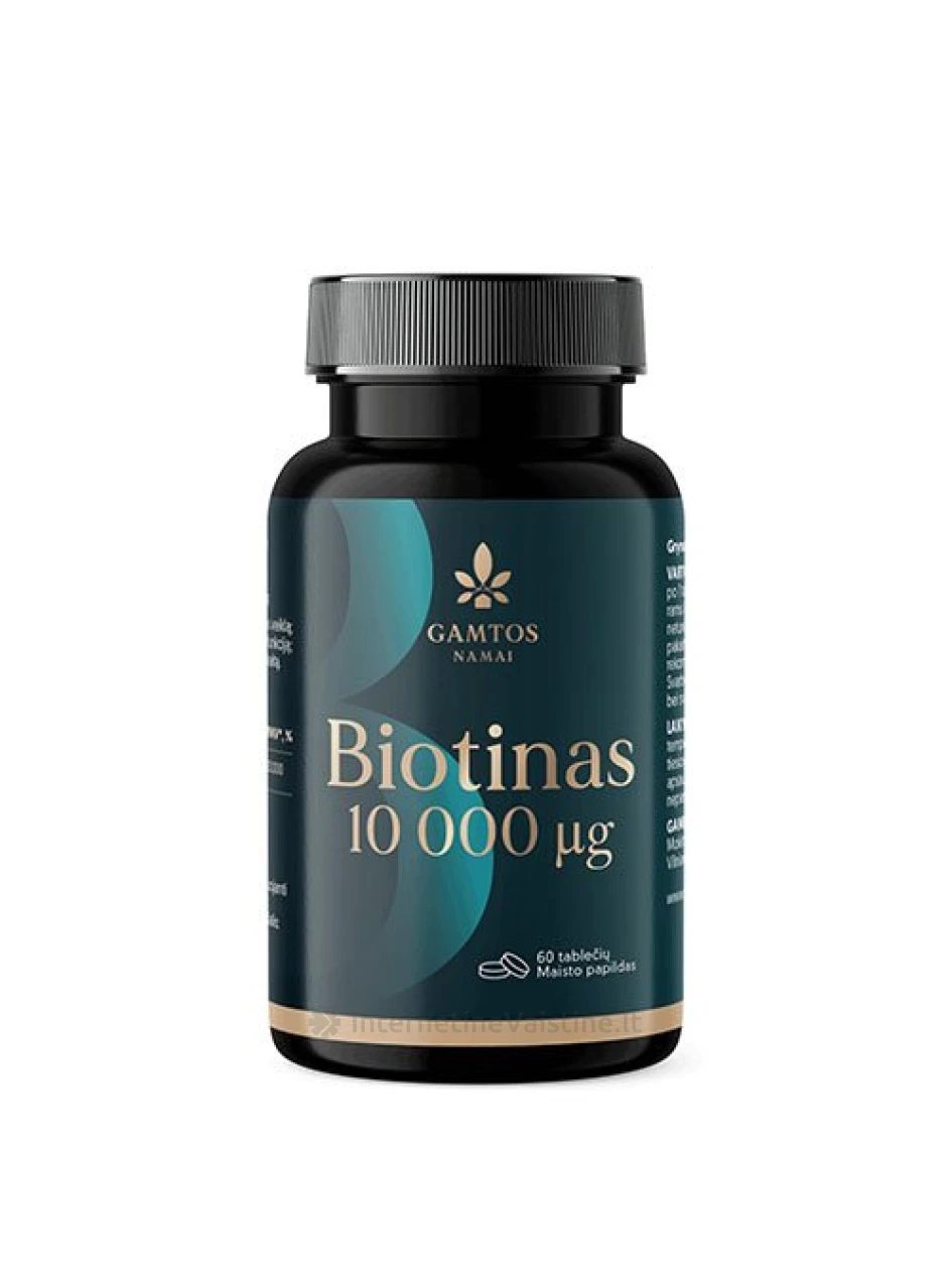 BIOTINAS 10000 tab. N60, 60 vnt. | internetinevaistine.lt