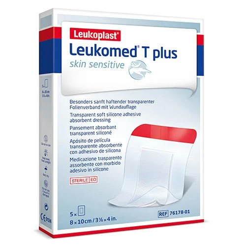 LEUKOPLAST LEUKOMED T PLUS Skin Sensitive skaidrus lipnus sterilus absorbuojantis tvarstis 8cmx10cm, 5 vnt.