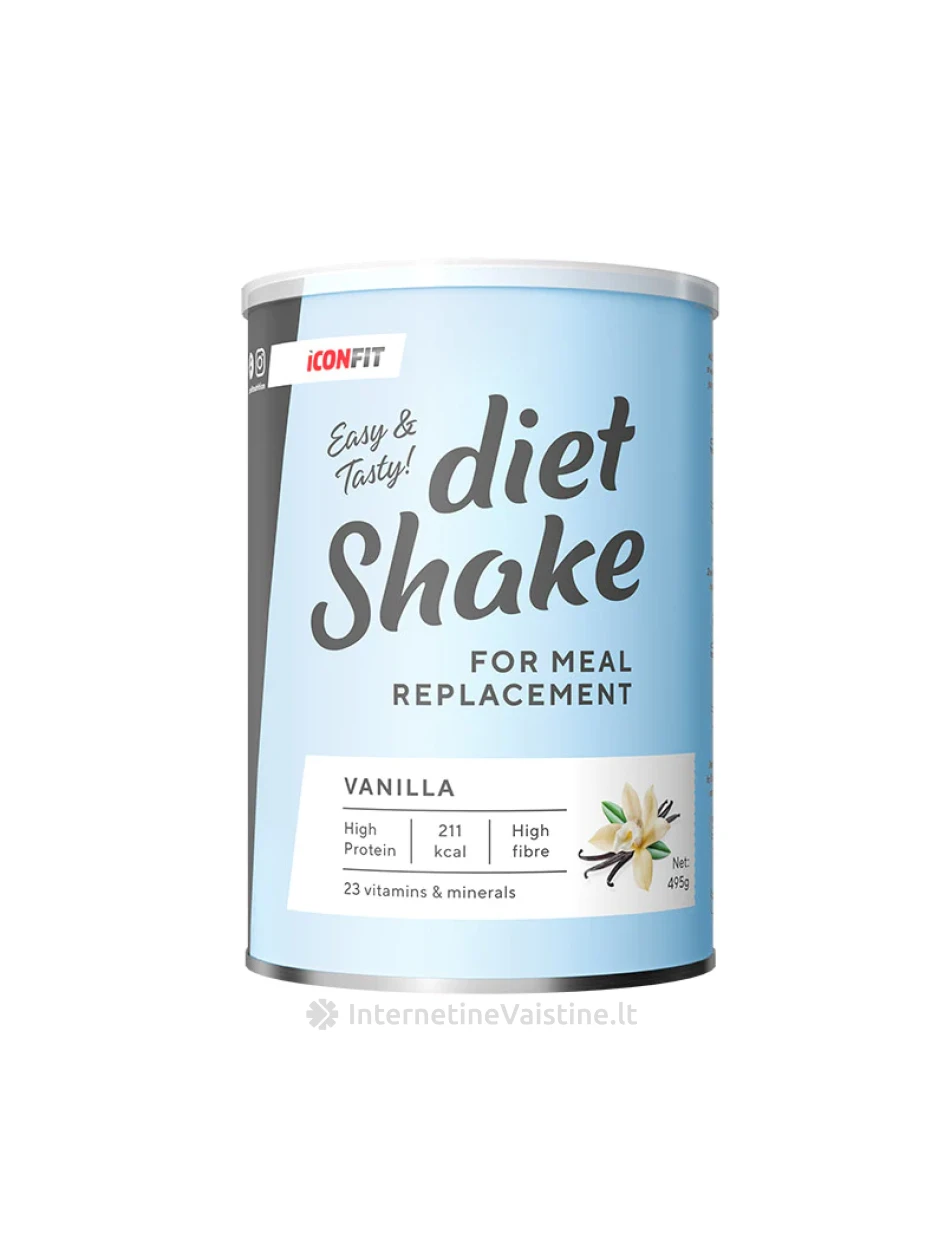 ICONFIT Diet Shake Vanilla milt., 495 g, Vnt | internetinevaistine.lt
