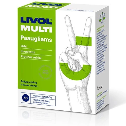 LIVOL maisto papildas MULTI PAAUGLIAMS, 60 tab.