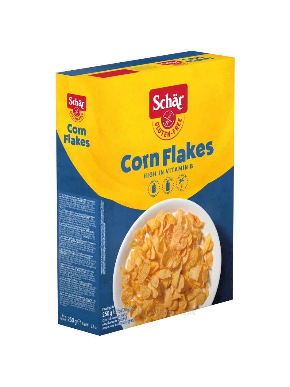Schär CORN FLAKES – kukurūzų dribsniai be glitim, 250g | internetinevaistine.lt