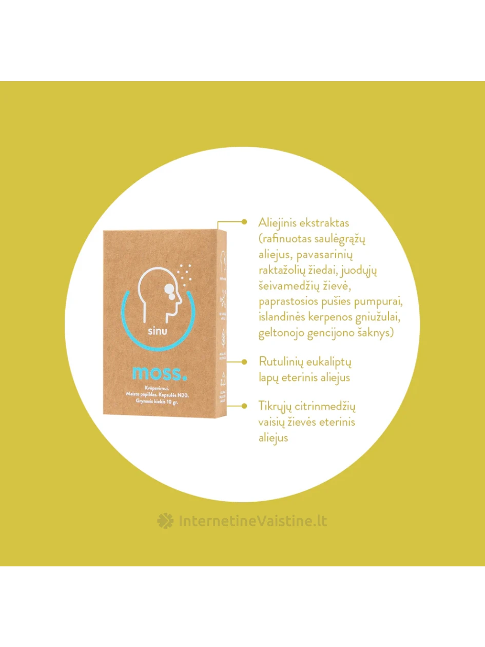 SINUMOSS 350MG kapsulės, 20 vnt. | internetinevaistine.lt