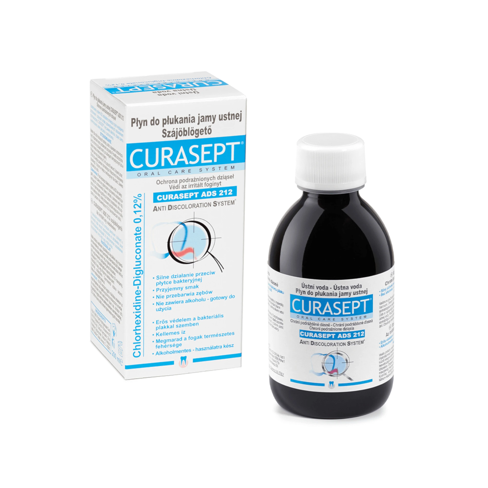 CURASEPT skalavimo skystis su 0,12% chlorheksidino ADS 212, 200 ml