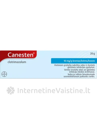 CANESTEN 10 mg/g kremas 20 g | internetinevaistine.lt