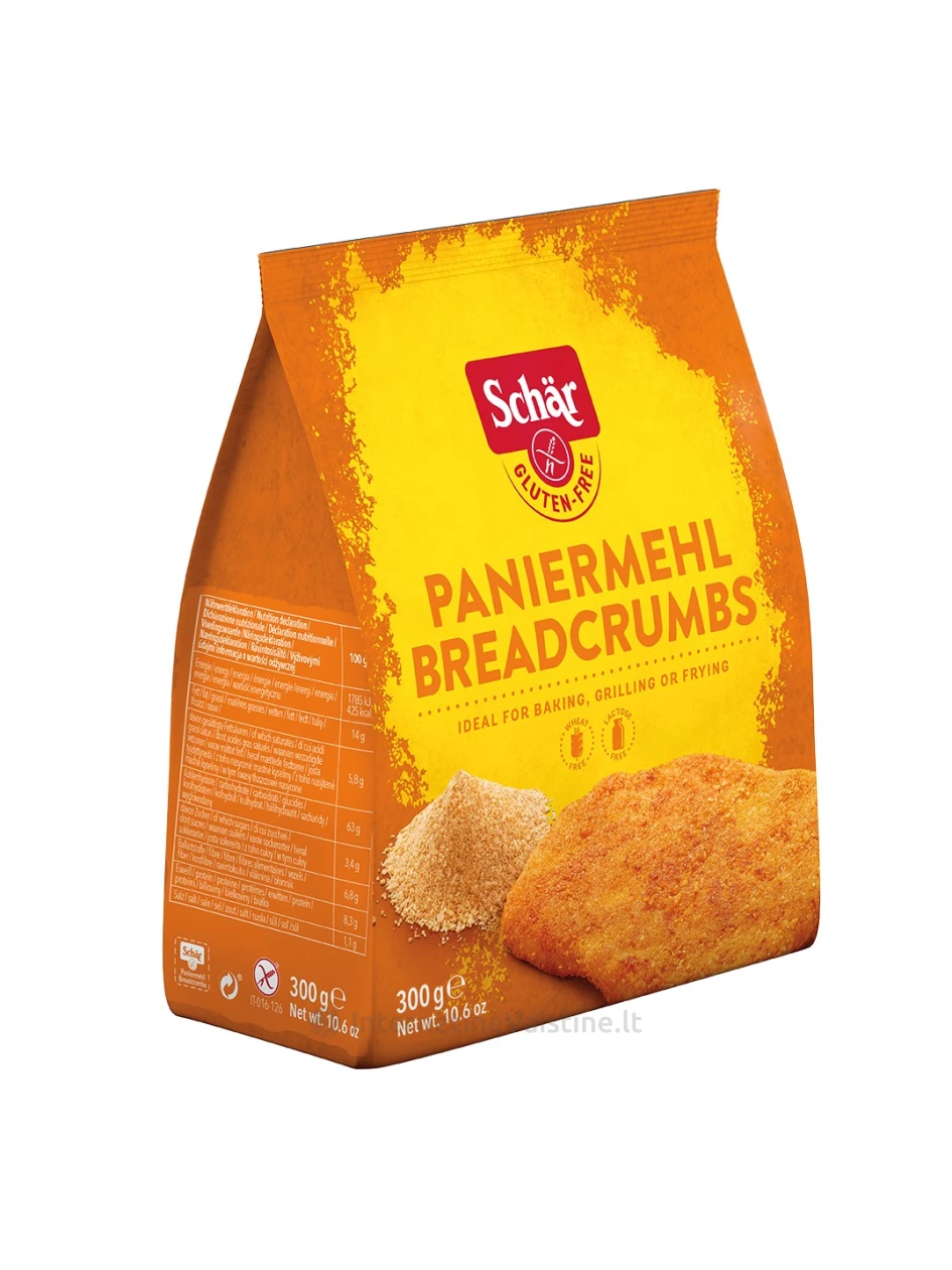 Schär PANIERMEHL BREADCRUMBS - džiūvėsėliai kepimui be glitimo, 300g | internetinevaistine.lt