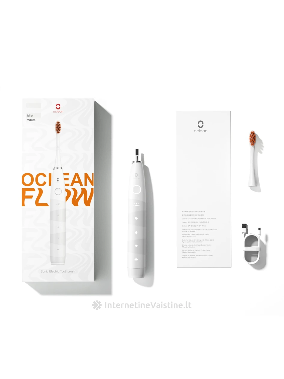 Dantų šep. OCLEAN Flow White elektrin. N1 | internetinevaistine.lt