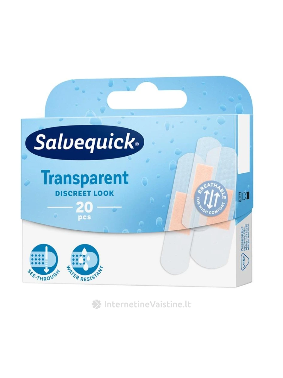 SALVEQUICK Transparent Mix pleistrai N20 | internetinevaistine.lt
