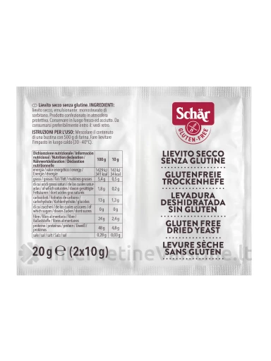 Schär LIEVITO – mielės be glitimo, 20 g (2x10g) | internetinevaistine.lt