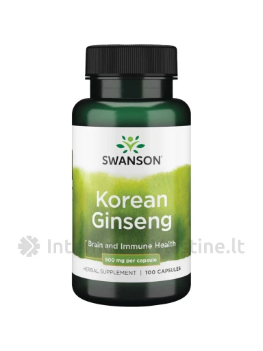 SWANSON, Ženšenis 500MG, 100 kapsulių, N1 | internetinevaistine.lt