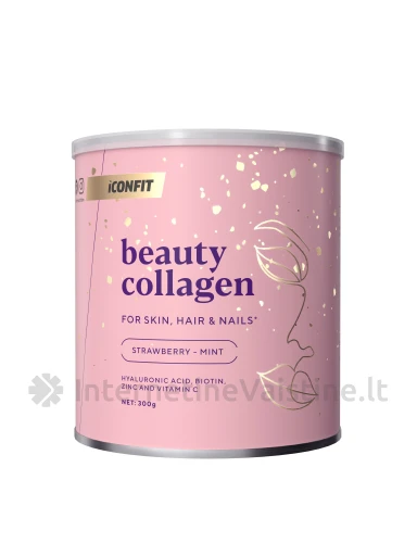 ICONFIT Beauty Collagen-Strawberry Mint milt., 300 g, Vnt | internetinevaistine.lt