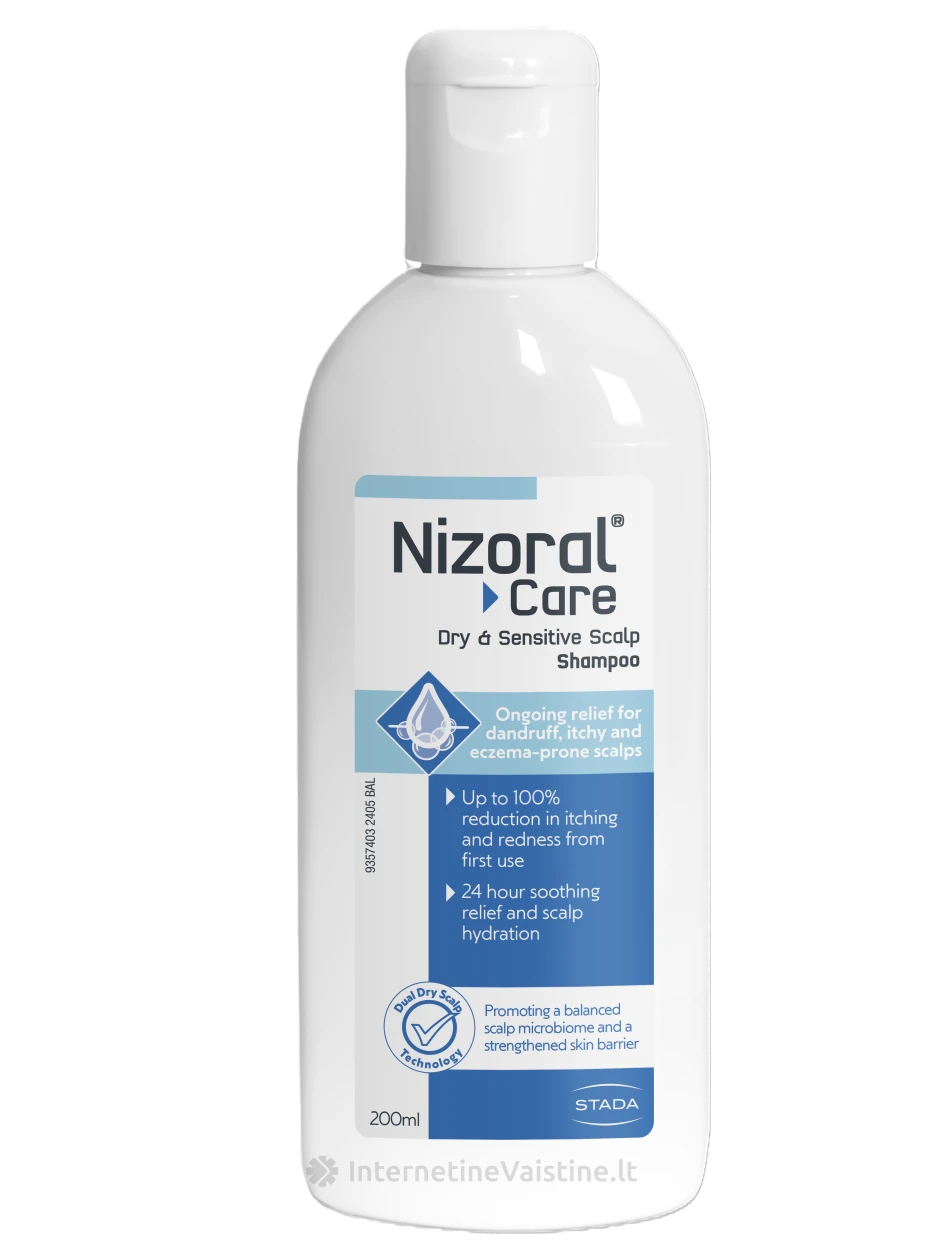 NIZORAL šampūnas DRY & SENSITIVE SCALP, 200 ml, Vnt | internetinevaistine.lt