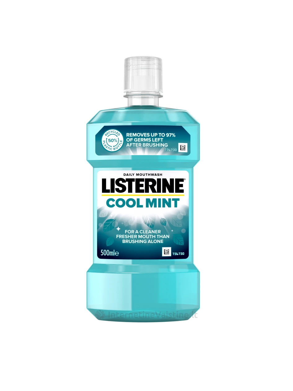 LISTERINE Coolmint burnos skalavimo skystis, 500 ml, 500ml | internetinevaistine.lt