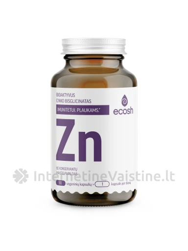 ECOSH bioaktyvus Cinkas, 90 kapsulių | internetinevaistine.lt