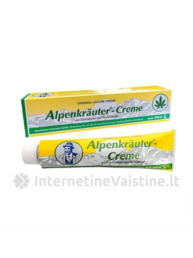 ALPENKRAUTER, Kremas su kanapių aliejumi ir velnio letenėlių ekstraktu, 200ml, Vnt | internetinevaistine.lt