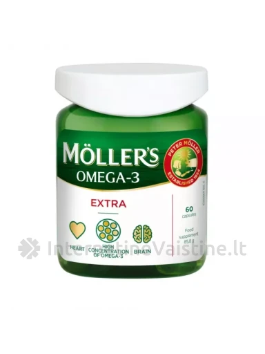 MOLLER`S Omega-3 Extra kaps. N60, 60 vnt. | internetinevaistine.lt