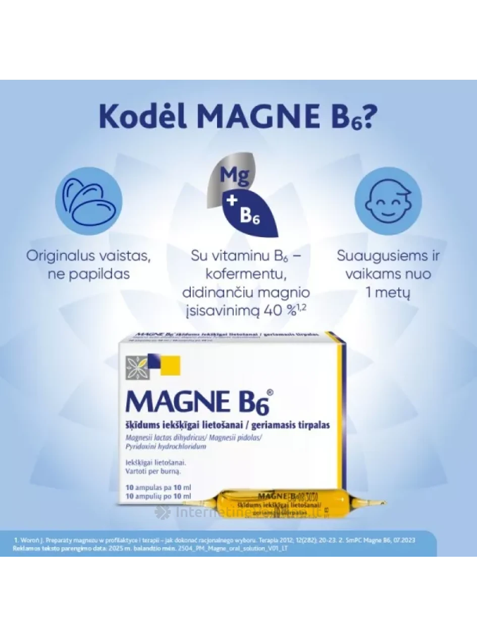 MAGNE B6 maisto papildas granulėmis FAST, N20 | internetinevaistine.lt