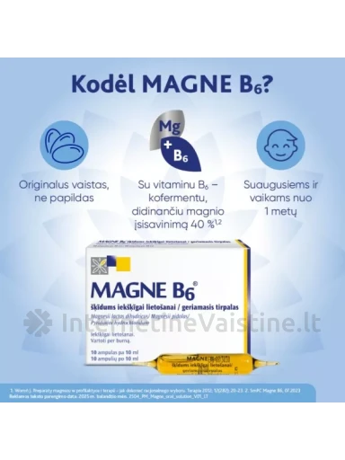 MAGNE B6 maisto papildas granulėmis FAST, N20 | internetinevaistine.lt