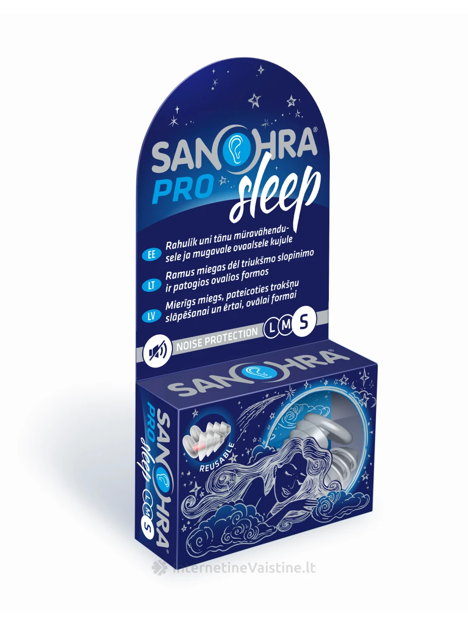 Ausų kamštukai SANOHRA PRO SLEEP S, N2 | internetinevaistine.lt