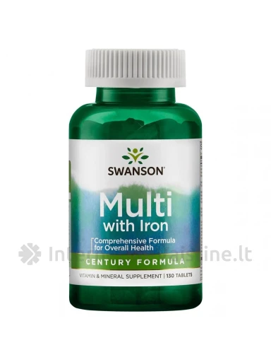SWANSON, Super multivitaminų ir mineralų kompleksas, 130 tablečių, N1 | internetinevaistine.lt