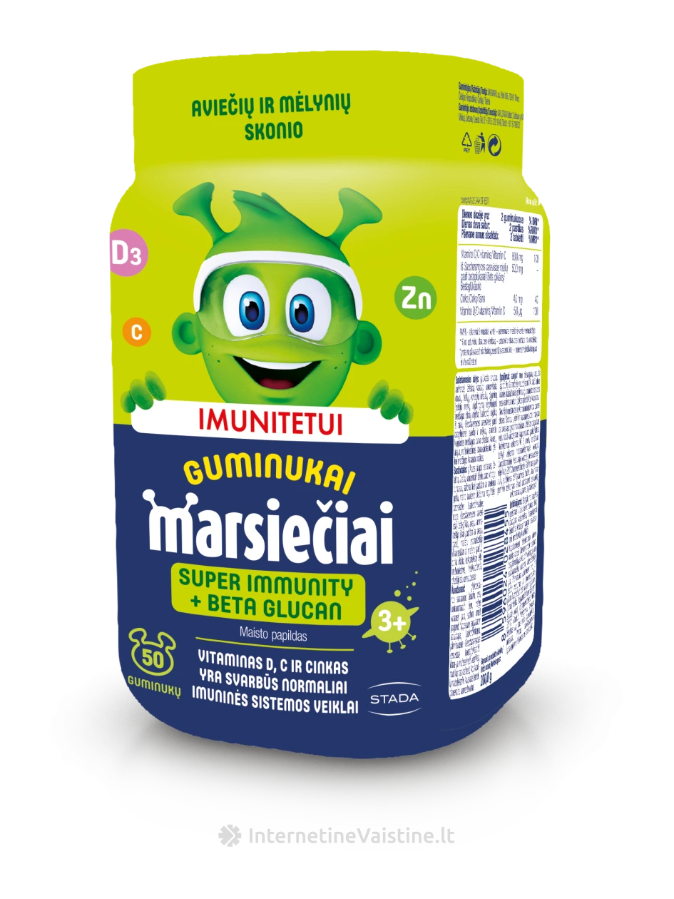 MARSIEČIAI maisto papildas SUPER IMMUNITY gum., N50 | internetinevaistine.lt