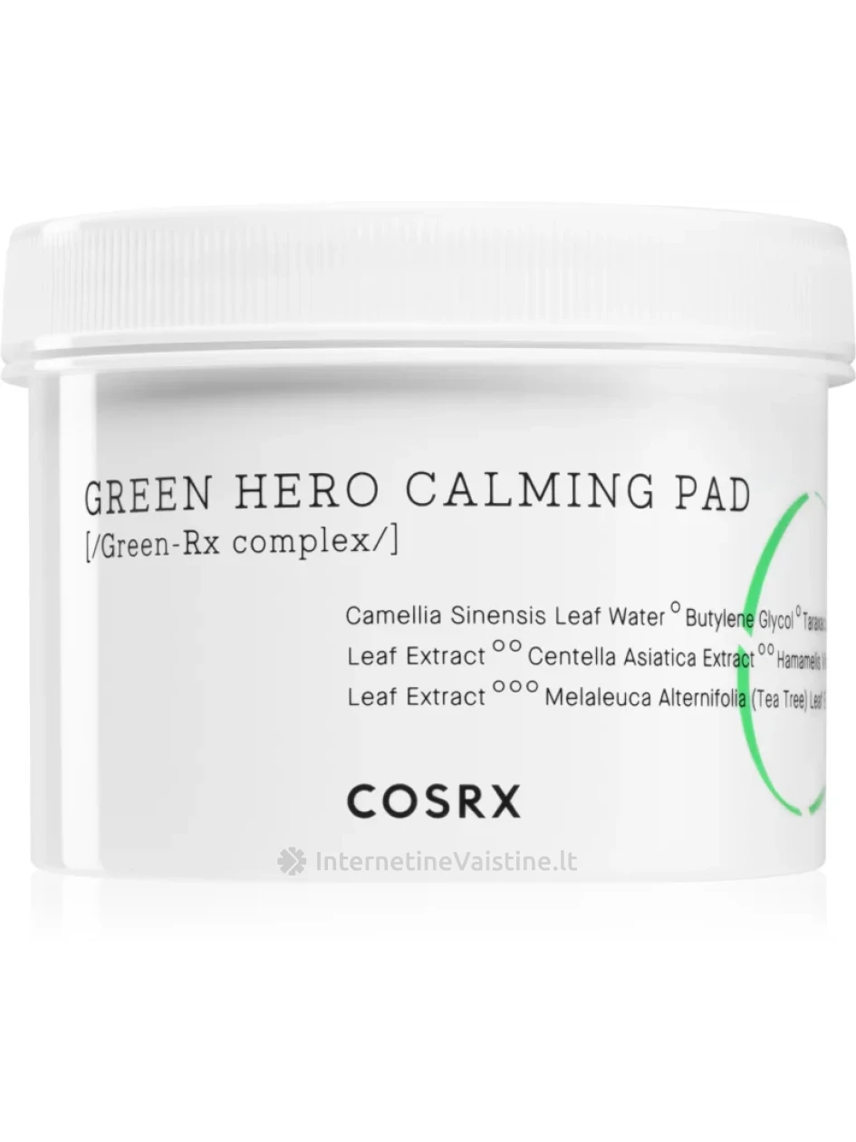 COSRX One Step Green Hero Calming Pad padeliai veidui valom. N70, 70 vnt. | internetinevaistine.lt