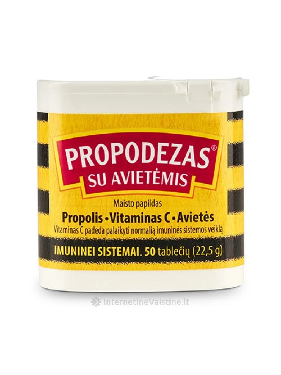 PROPODEZAS su avietėmis tab. N50, 50 vnt. | internetinevaistine.lt