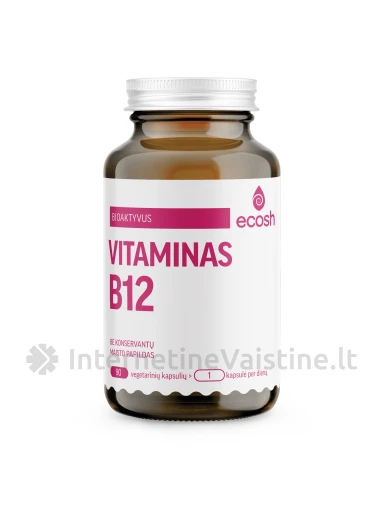ECOSH Bioaktyvus vitaminas B12, 1200µg, 90 kapsulių | internetinevaistine.lt