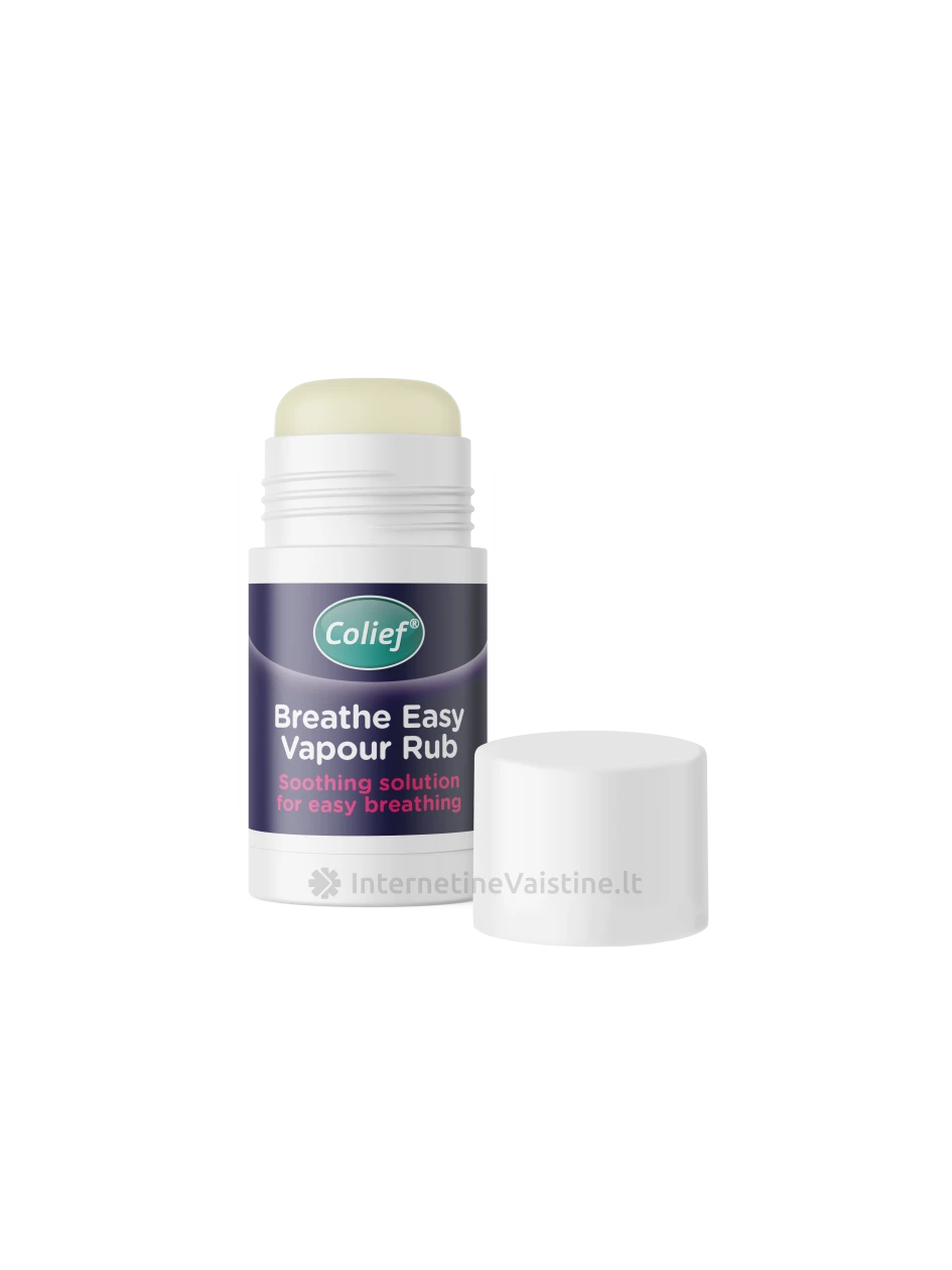Colief BREATHE EASY VAPOUR RUB raminantis balzamas lengvam kvėpavimui, 30g | internetinevaistine.lt
