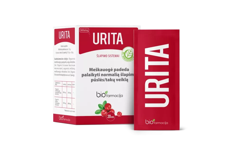 BIOFARMACIJA bioURITA spanguolių/meškauogių ekstr. milt. N20
