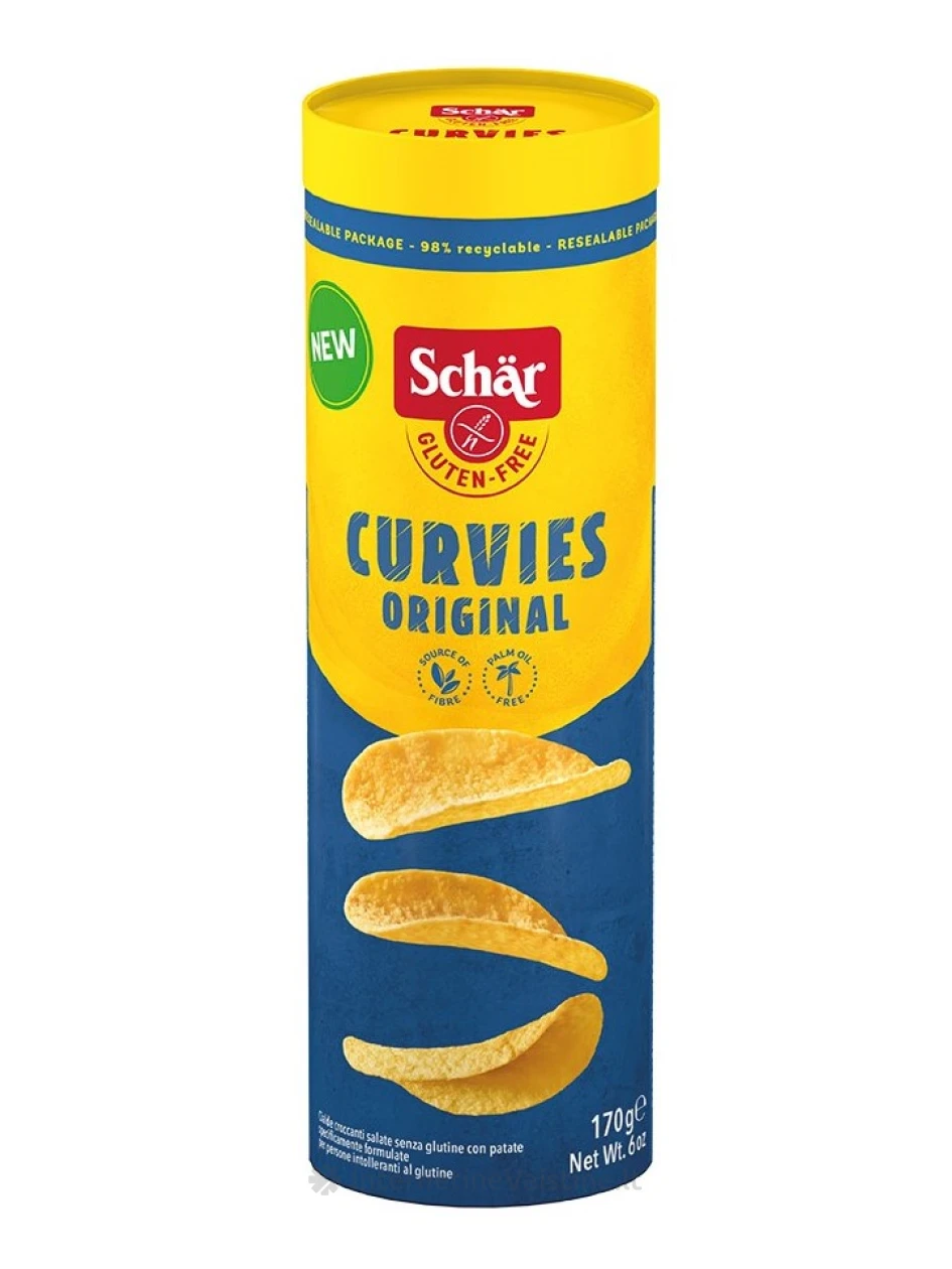 Schär CURVIES ORIGINAL – bulvių traškučiai be glitimo, 170g | internetinevaistine.lt
