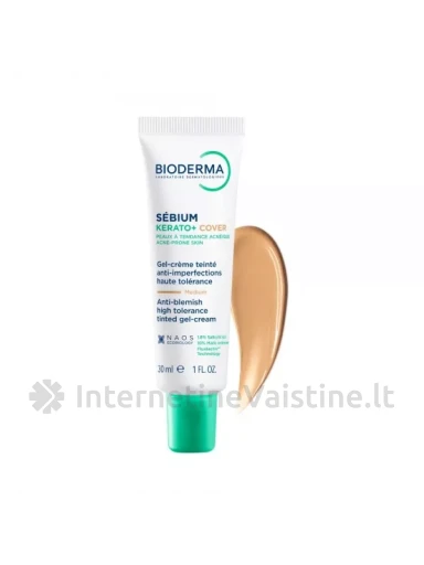 BIODERMA veido kremas-gelis SEBIUM KERATO+ COVER, 30 ml | internetinevaistine.lt