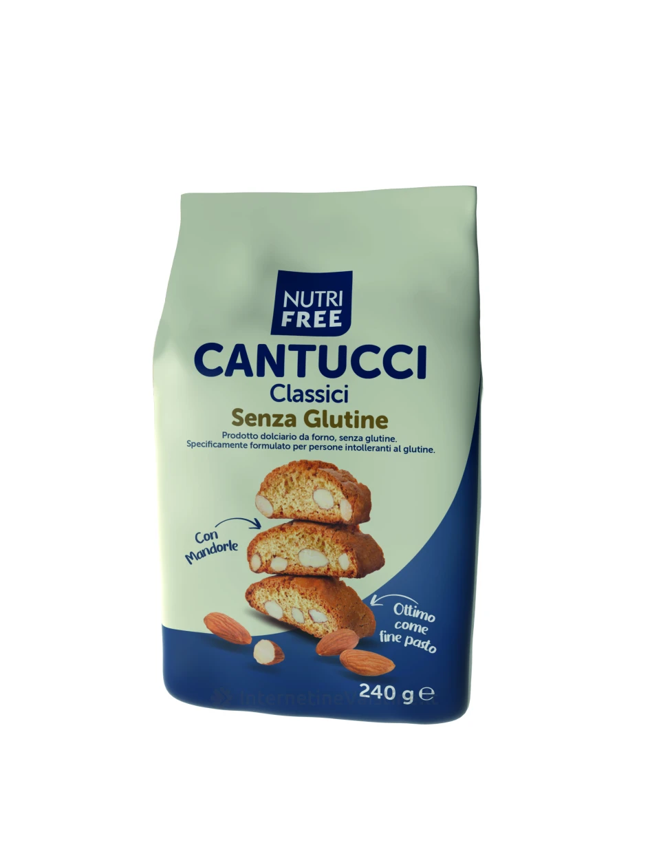 NUTRIFREE CANTUCCI - tradiciniai itališki sausainiai su migdolais, be glitimo, 240g | internetinevaistine.lt