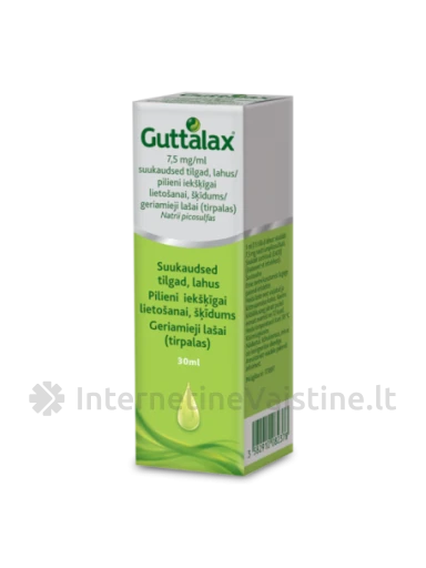 GUTTALAX 7.5mg/ml ger. lašai 30ml, Vnt | internetinevaistine.lt