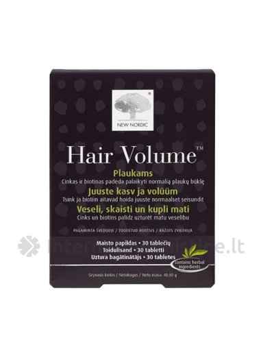 NEW NORDIC HAIR VOLUME tab. N30, 30 vnt. | internetinevaistine.lt